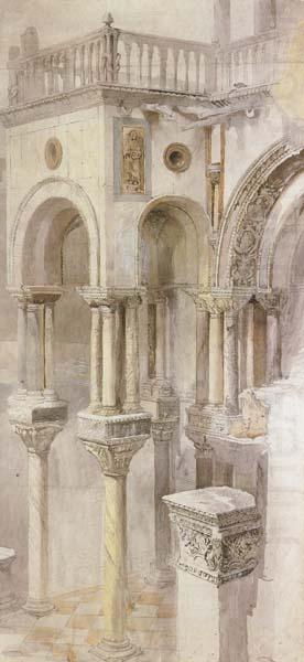 John Ruskin,HRWS The South Side of the Basilica fo St Mark's,Venice,Seen from the Loggia of the Doge's Palace (mk46) china oil painting image